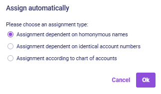 'Assign automatically' dialog