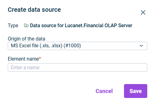 Dialog 'Create Data Source'