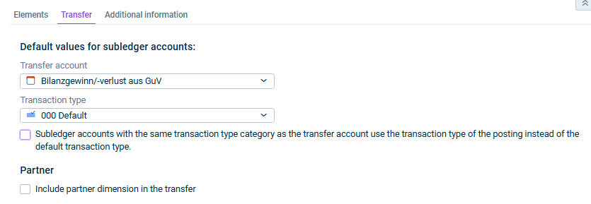 Displays the 'Transfer' tab