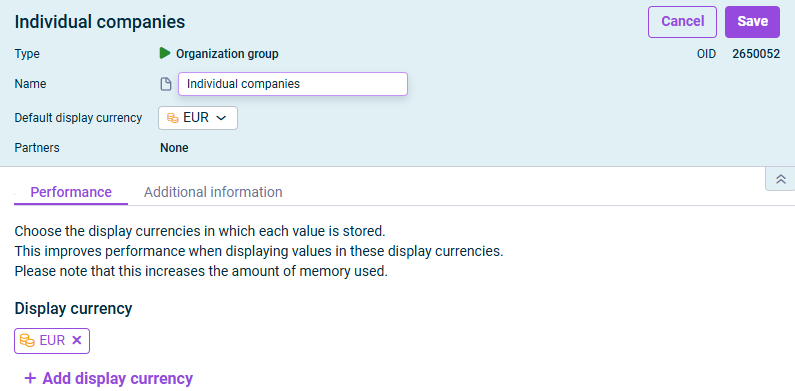 The dialog for editing an organization group is displayed.