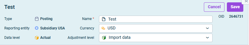 The dialog for configuring general properties of a posting is displayed.