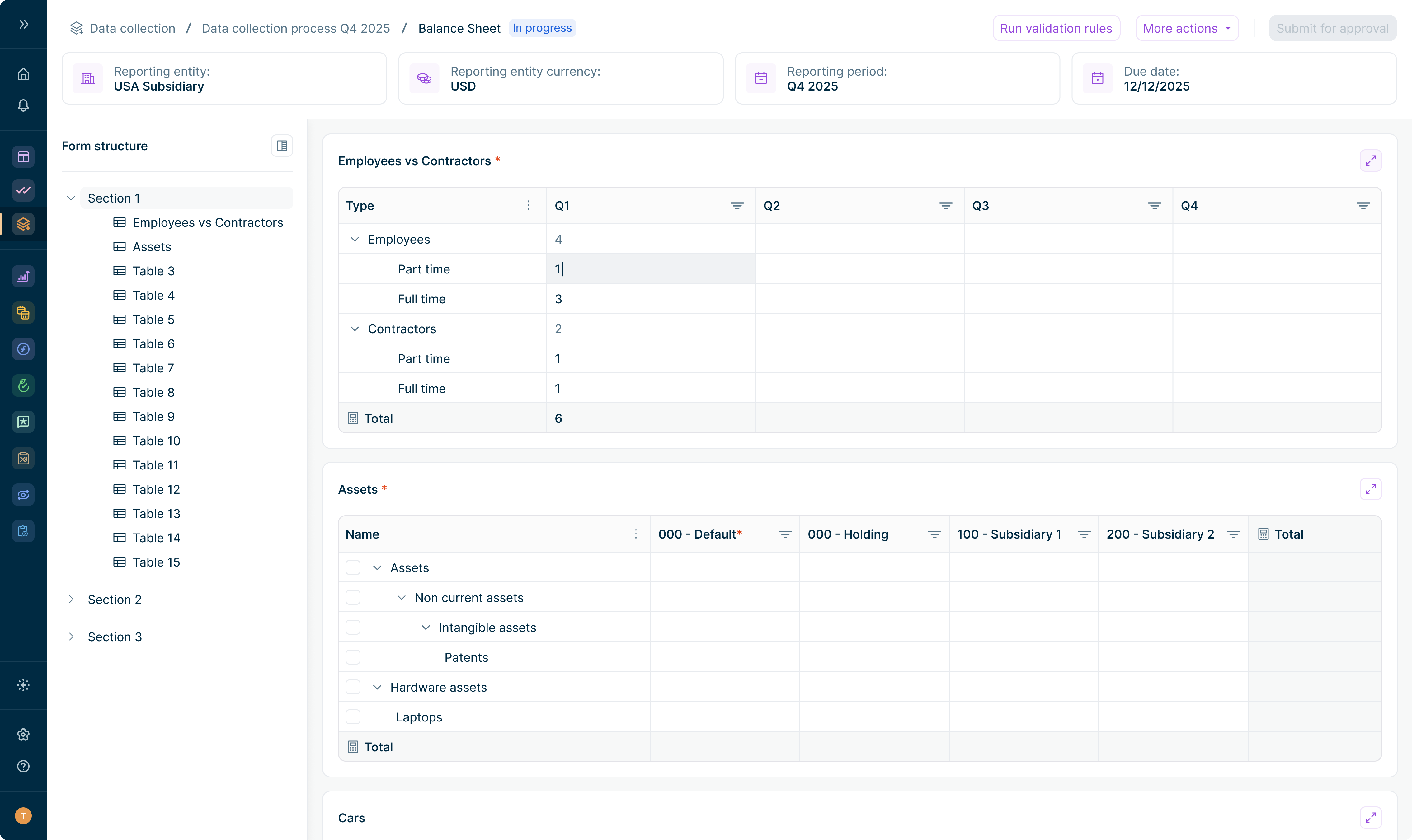 A form in Data Collection is displayed.