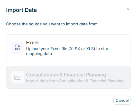 The 'Import Data' dialog is displayed.