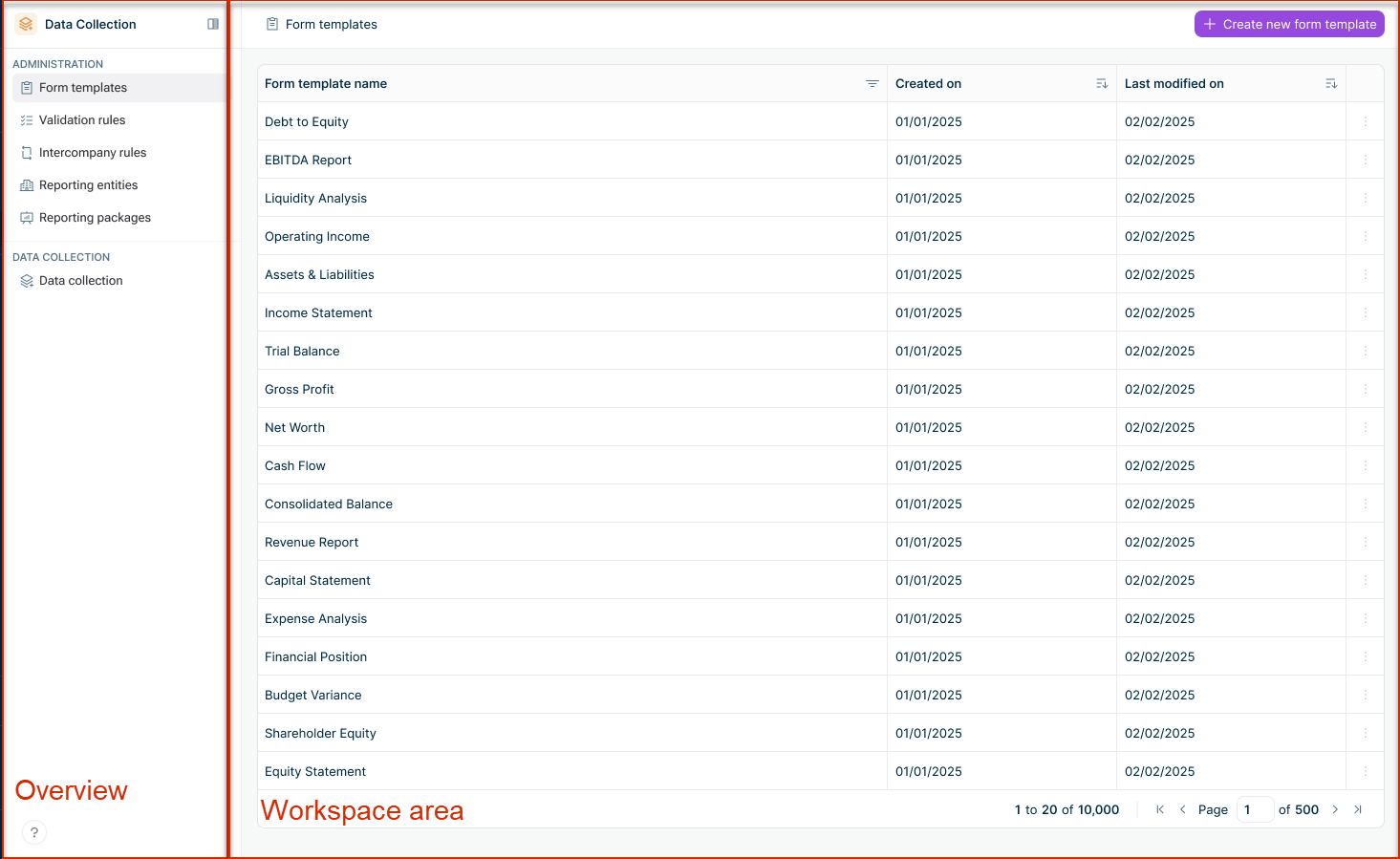 The user interface of data collection is displayed.