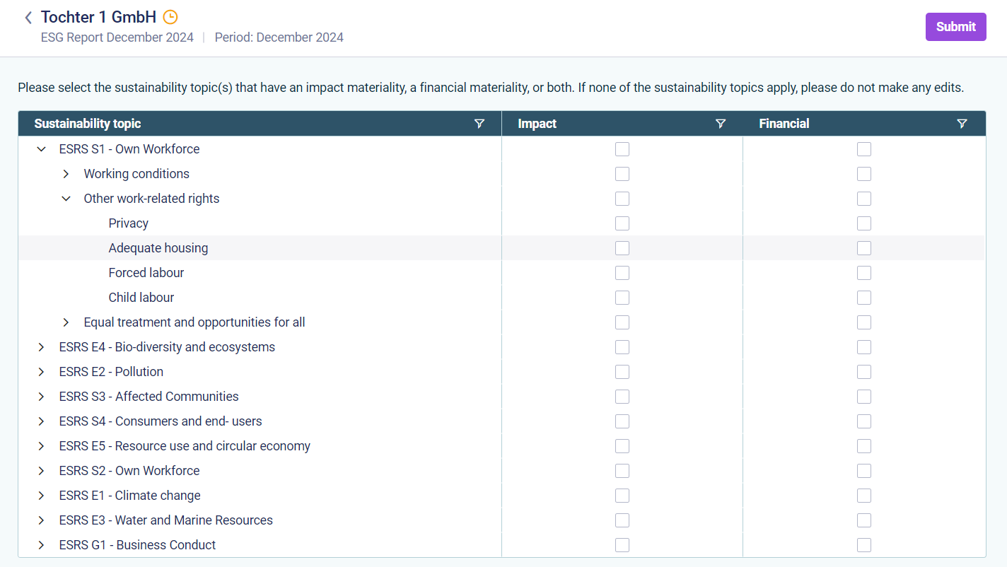 The structure of a DMA report is displayed.
