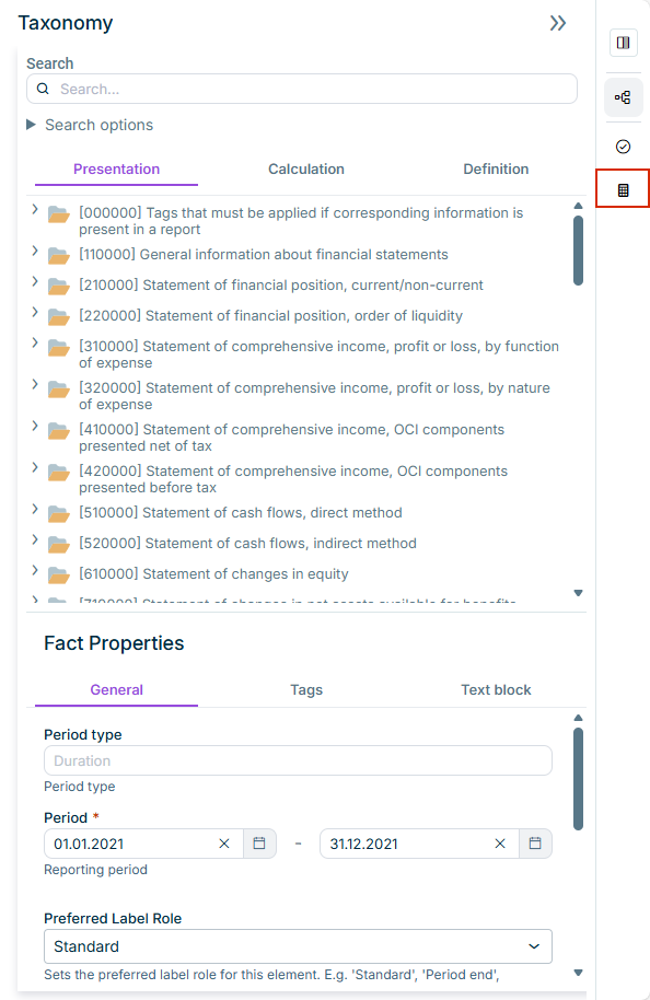Opening the calculation view