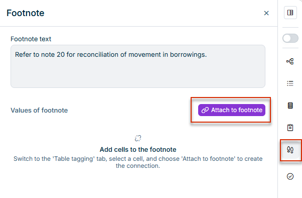 Footnote panel before any footnote is created