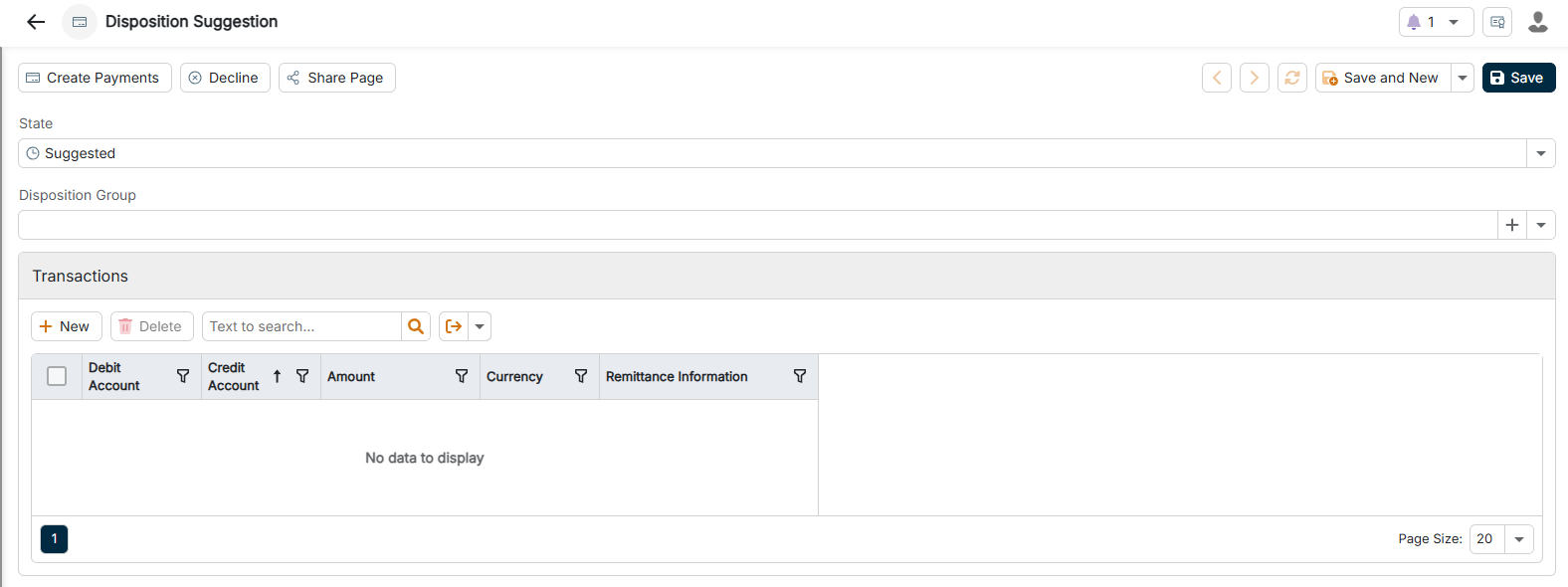 The configuration options for a disposition suggestion are displayed.