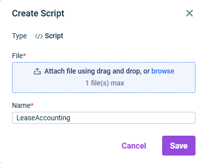 The dialog for creating a script is displayed.