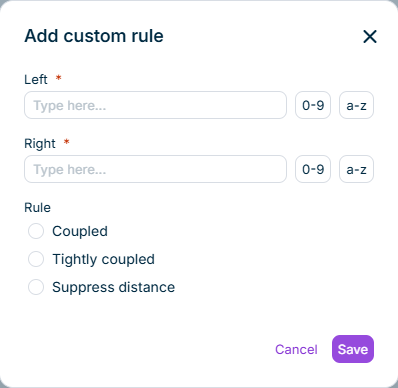 The 'Add custom rule' dialog
