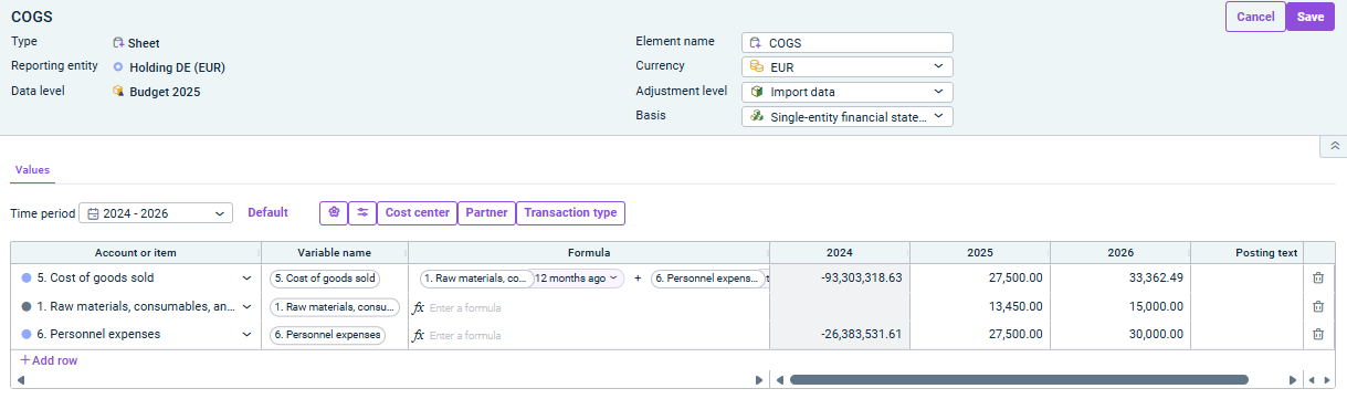 Shows the user interface of a sheet