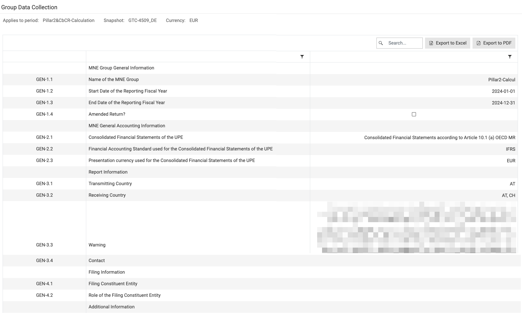 'Group Data' workspace