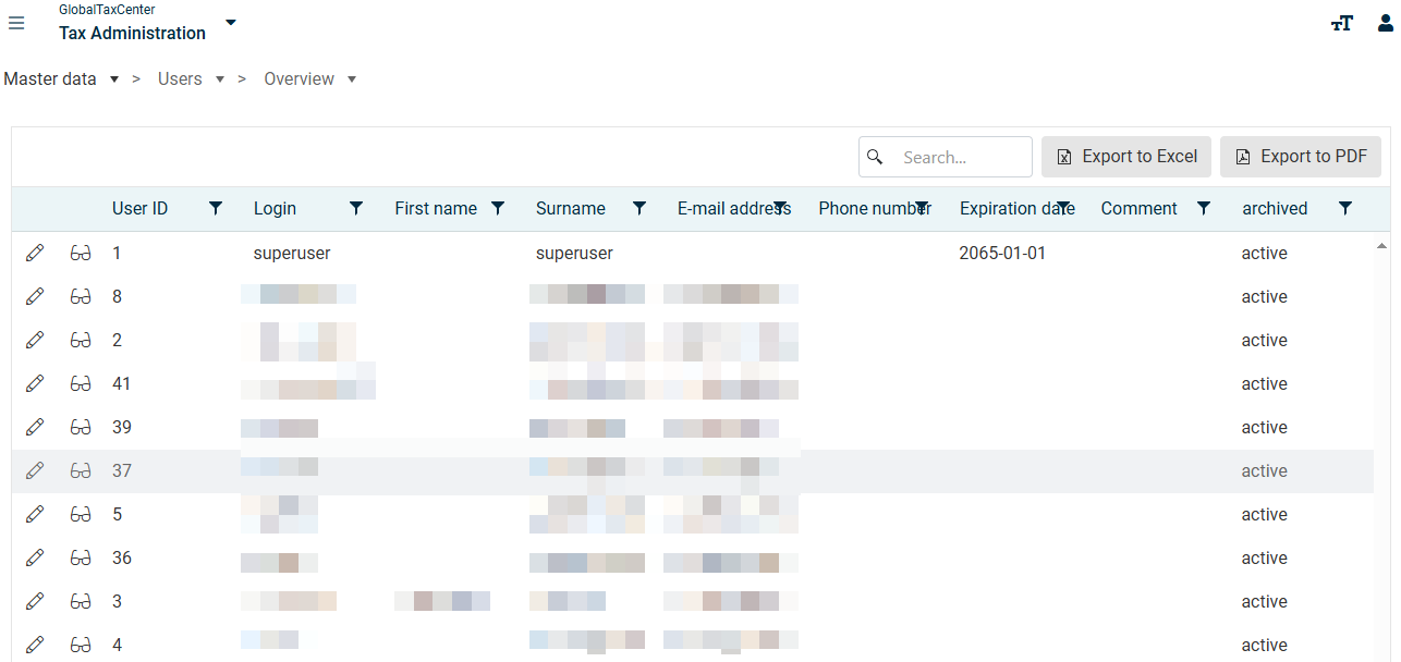 'Users' workspace