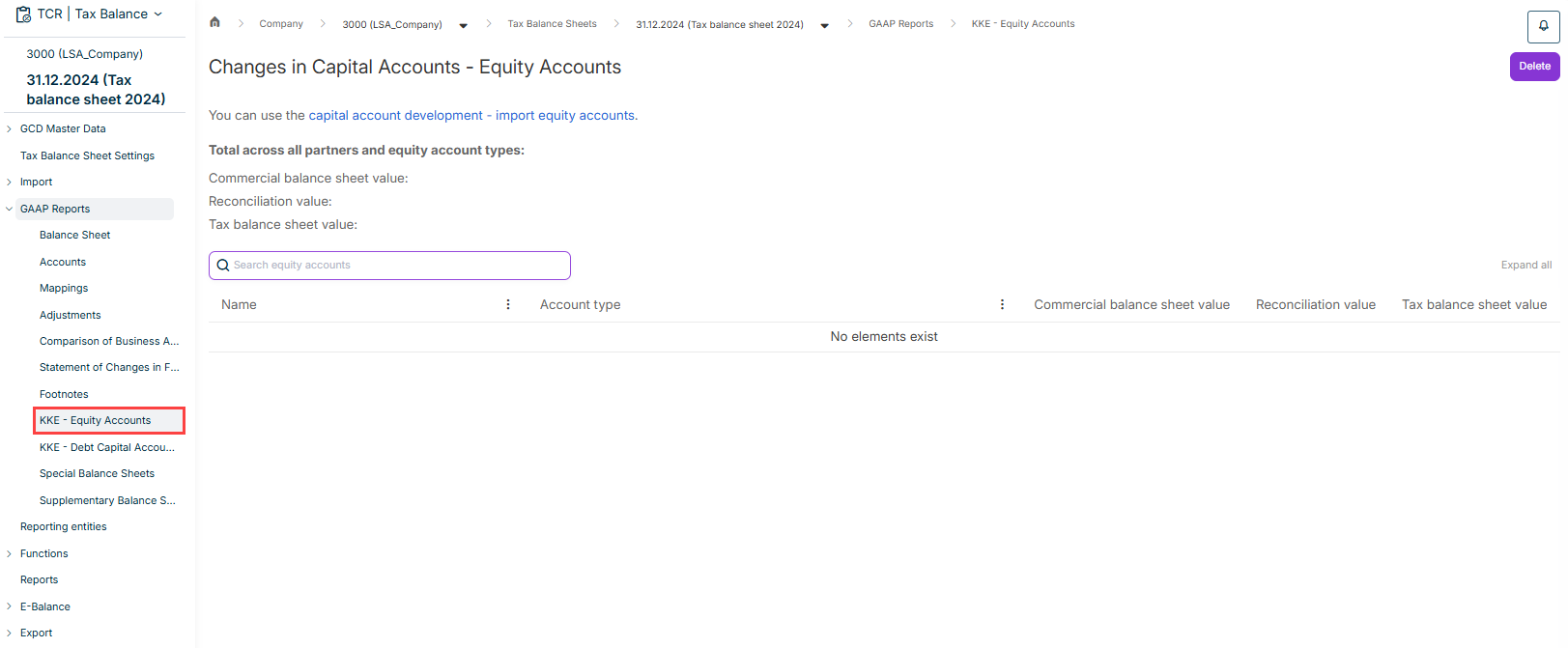 Editing the values of an equity account