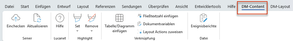 Disclosure Management ribbon in MS Word